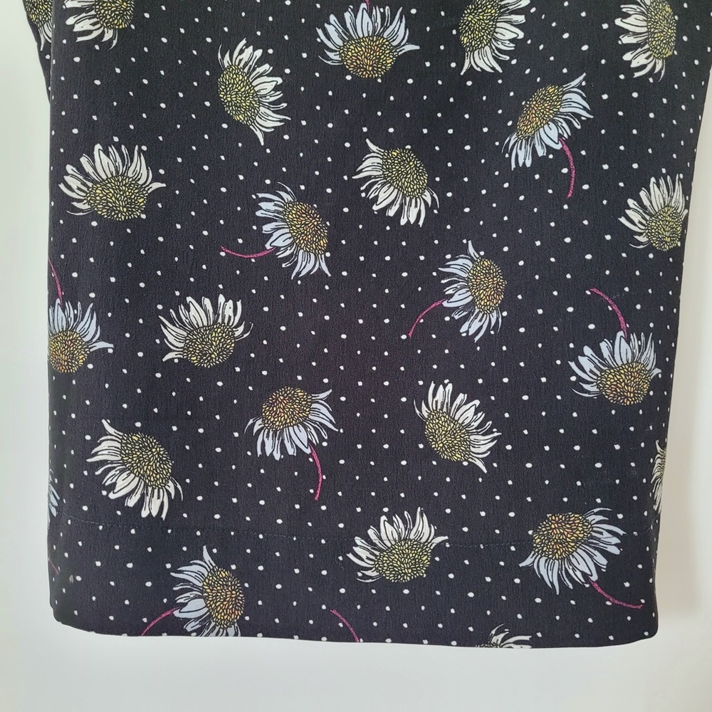 Topshop Black Polka Dot Cami Sz 6 Square Neck Daisy Floral Tank Top Whimsigoth - Picture 10 of 16